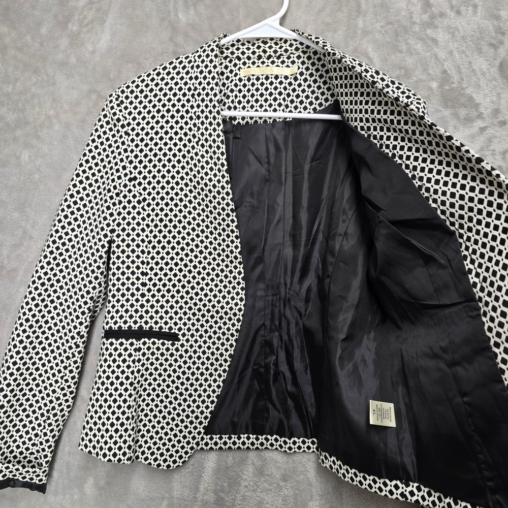 Mosaic & Co Womens XL Geometric Open Front Blazer Jacket Career Office Modern - Picture 11 of 12